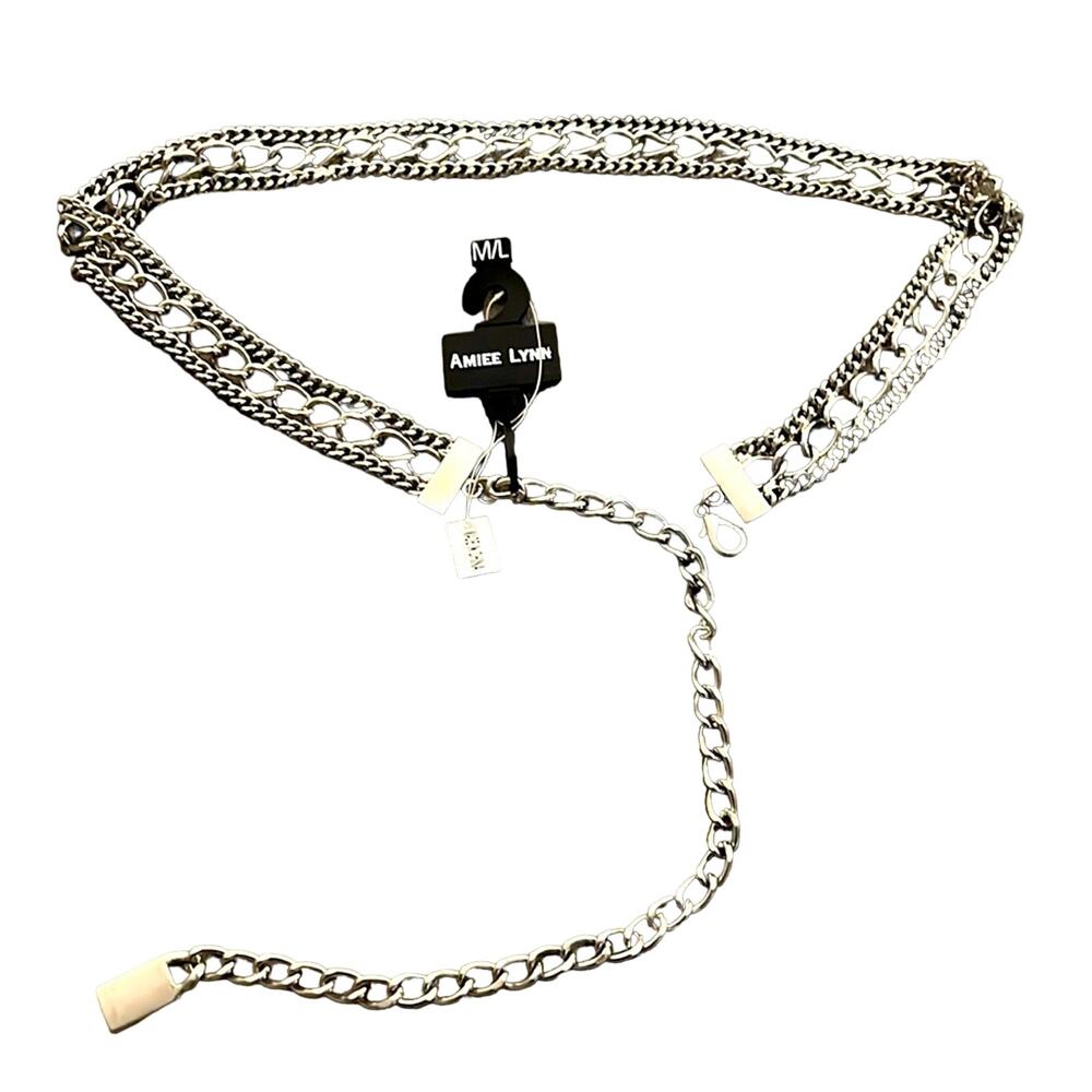 Amiee Lynn Silvertone Chain Belt Woman's Size M/L